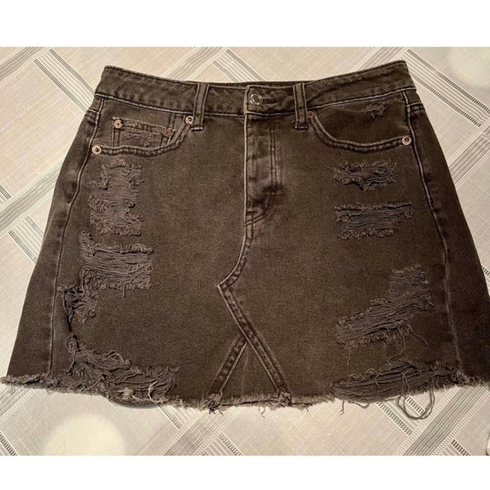American Eagle Distressed Denim Mini Skirt